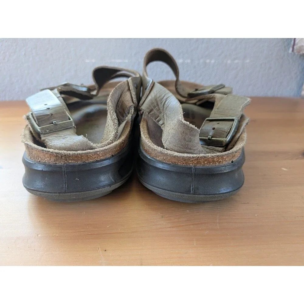 BIRKENSTOCK Sandals Milano Crosstown Mens Brown SIZE M 12 EU 45 Backstrap Rugged